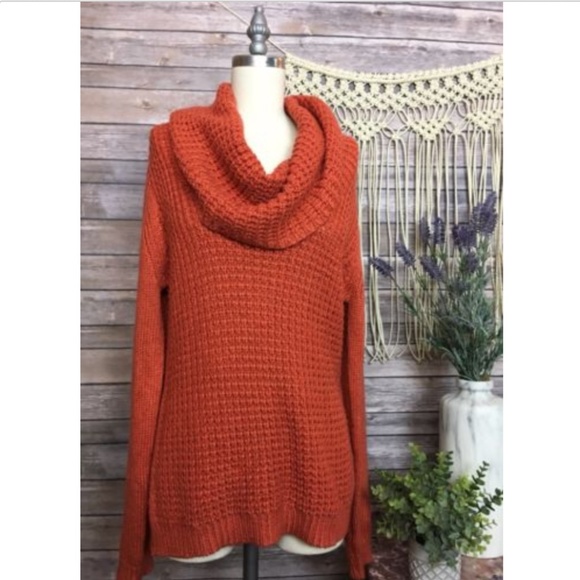 Anthropologie Sweaters - Angel of the North Orange Anthropologie Cowl Neck